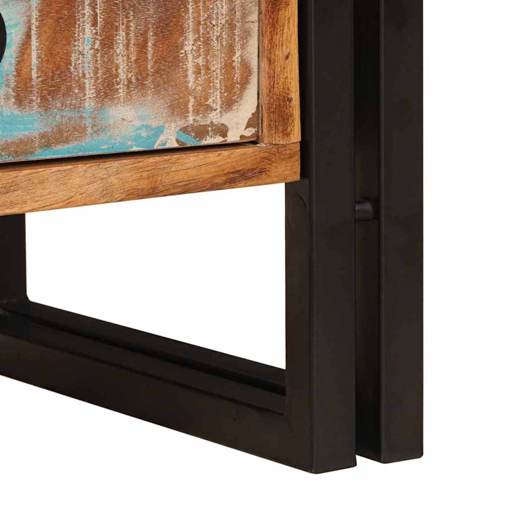Washbasin Cabinet Multicolored Solid Upcycled Wood