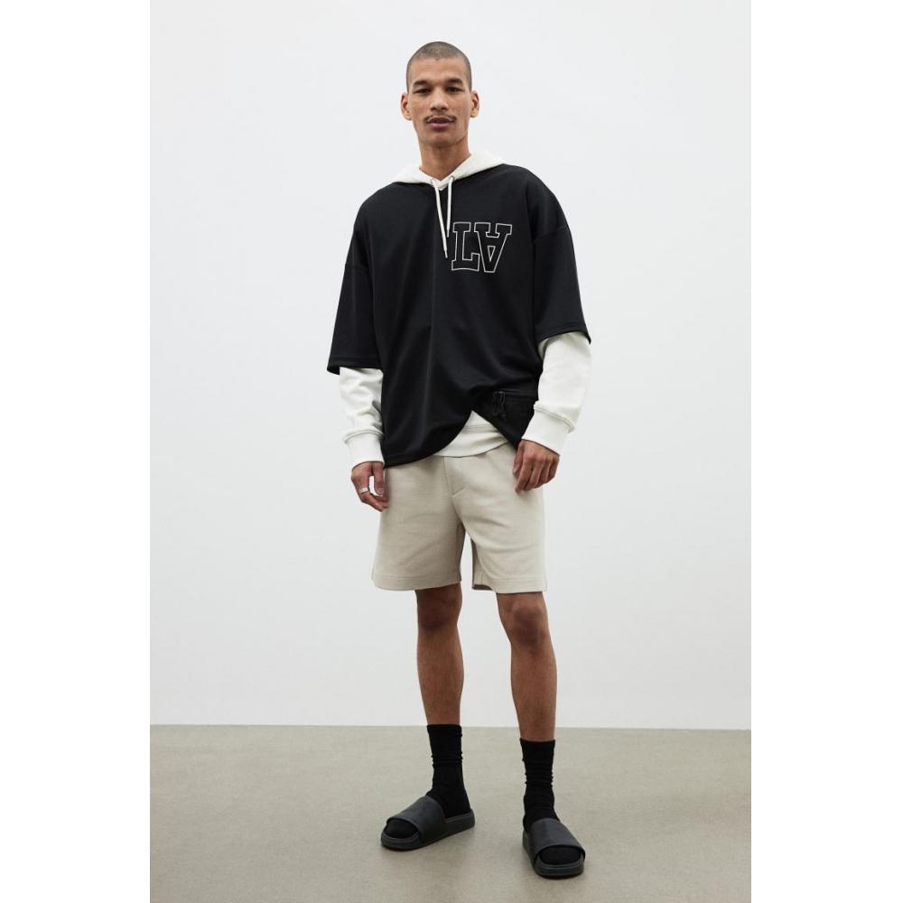 

HM Oversized-футболка из сетки с принтом, черная, Лос-Анджелес