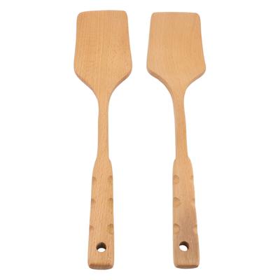2PCS Wooden Spatula for Cooking Wood Spatula Turner Kitchen Utensils for Non Stick Cookware