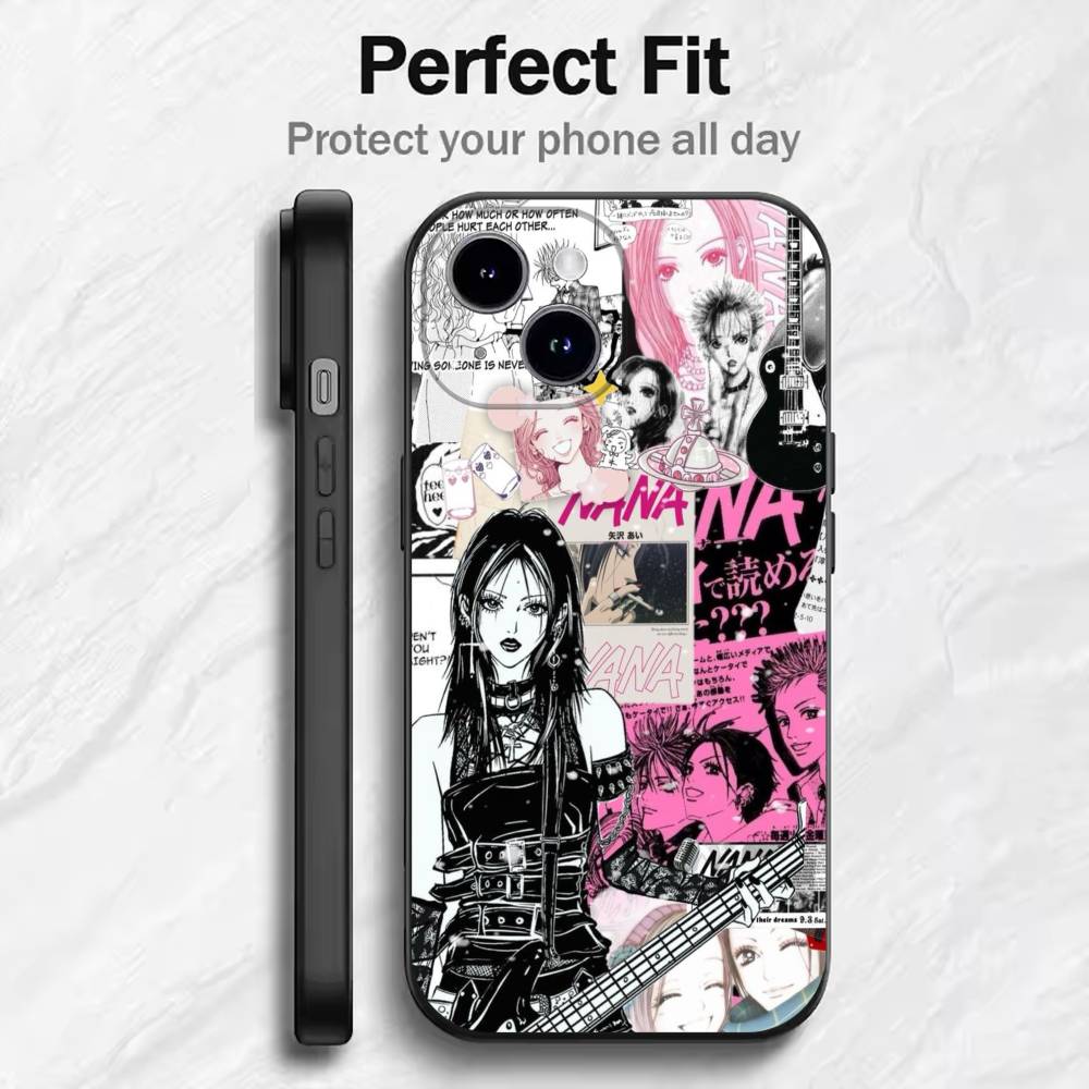 Japan Anime Nana Oosaki  Phone Case For 17 16 15 14 13 12 11 Mini XS XR X 6S 6 Pro Max Plus Black Soft Cover