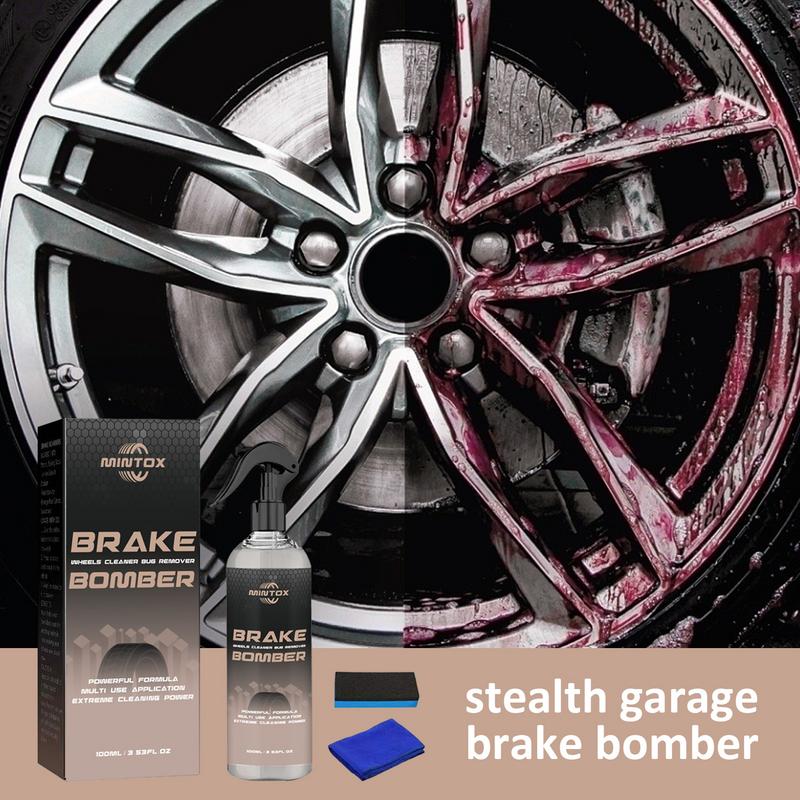 Stealth Brake Bomber 100ml Mocny Środek do Czyszczenia Hamulców w Sprayu z Gąbką i Ściereczką Skuteczny Usuwacz Pyłu Hamulcowego Cichy Środek do Czyszczenia Hamulców