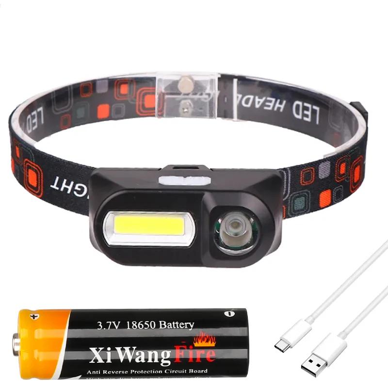 Mini LED Strong Light Headlight USB Charging Waterproof Outdoor Camping Night Fishing Long Range Headlight Wearing Light