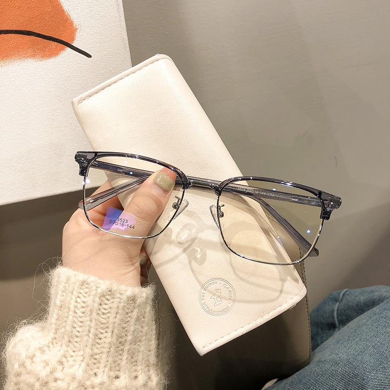 Polygonal Eyebrow Frame Business Men's Trendy Casual Half-frame All-match Myopia Glasses Frame
