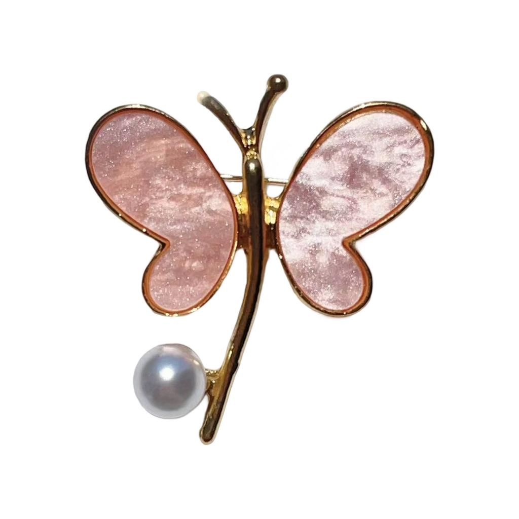 Elegant Butterfly Brooch With Pearls Designs Dripping Waterdrop Shape Alloy Materials for Women Fashion Accessory