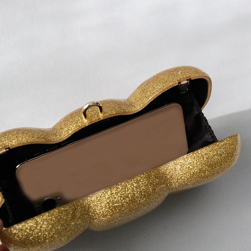 New Trendy Bags Fashion Women Handbags Gold Elegant Acrylic Luxury Party Prom Evening Bag Woman Wedding Cute Box Clutch Purse