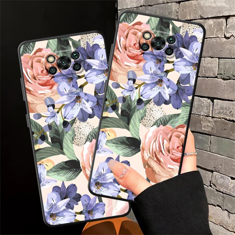 Hülle für Xiaomi Poco F8 C75 F1 X3 X4 X5 X7 Pro F3 C61 C71 M3 M4 M7 C50 M5 Funda Handyhülle Schöne Blumen
