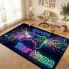 Neon Colorful Theme Crystal Velvet Floor Rug Personalized Custom Name Text Warm Carpet Home Decoration