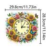 2D Flat DIY Sunflower Acrylic Special Shape 5D Hanging Clock Art Craft Diamond Art Clock Pendant Kit for Living Room Decoration