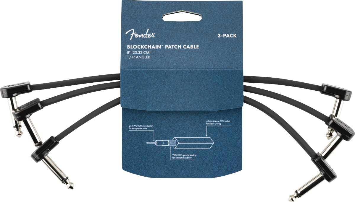 

Fender Blockchain 8 Cable 3-pack AngleAngle [Set of 3 patch cables]