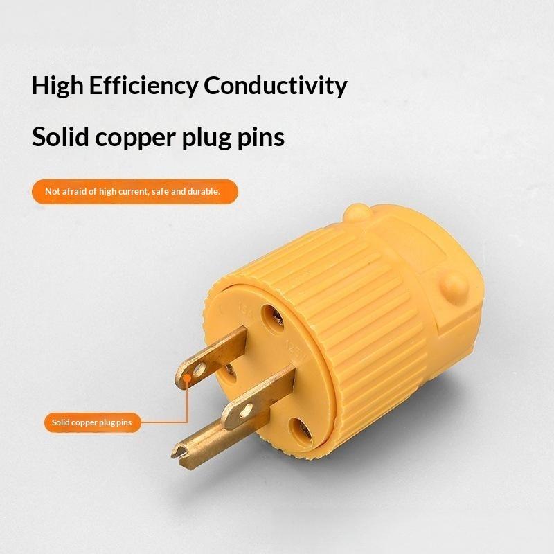 1Pcs Detachable Assembly In-Line Power Cord Plug 125V American 15A Nema 1-15P 5-15P Us Industry Waterproof Wiring Plug Connector