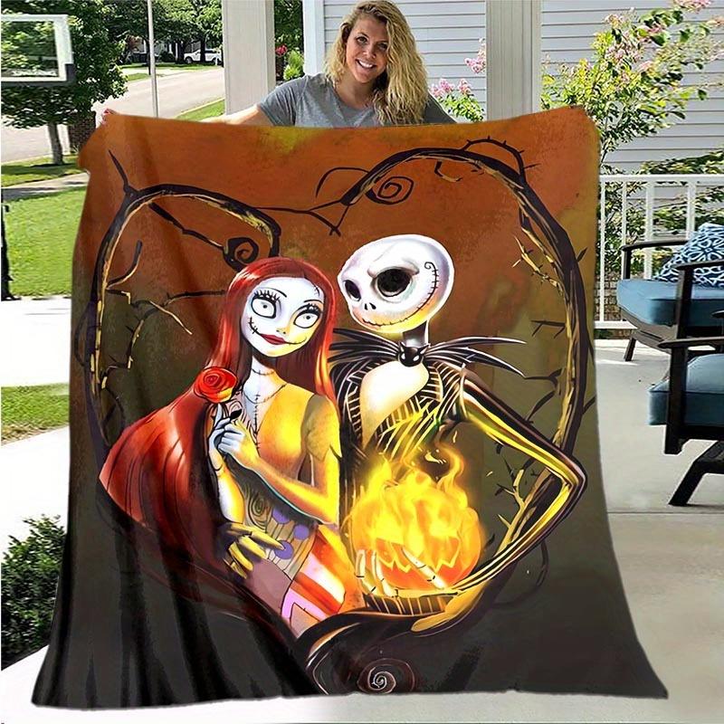 1pc The Nightmare Before Christmas Printing Blanket - Soft, All-Season Throw for Living Room, Bedroom,Personalized Gift with Adorable Cartoon Design