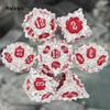 7 Pcs White Red Lotus Flower Metal DicePerfect For Rpgs, Board Games, And Card Games.Dice For Games, Dnd Dice Set