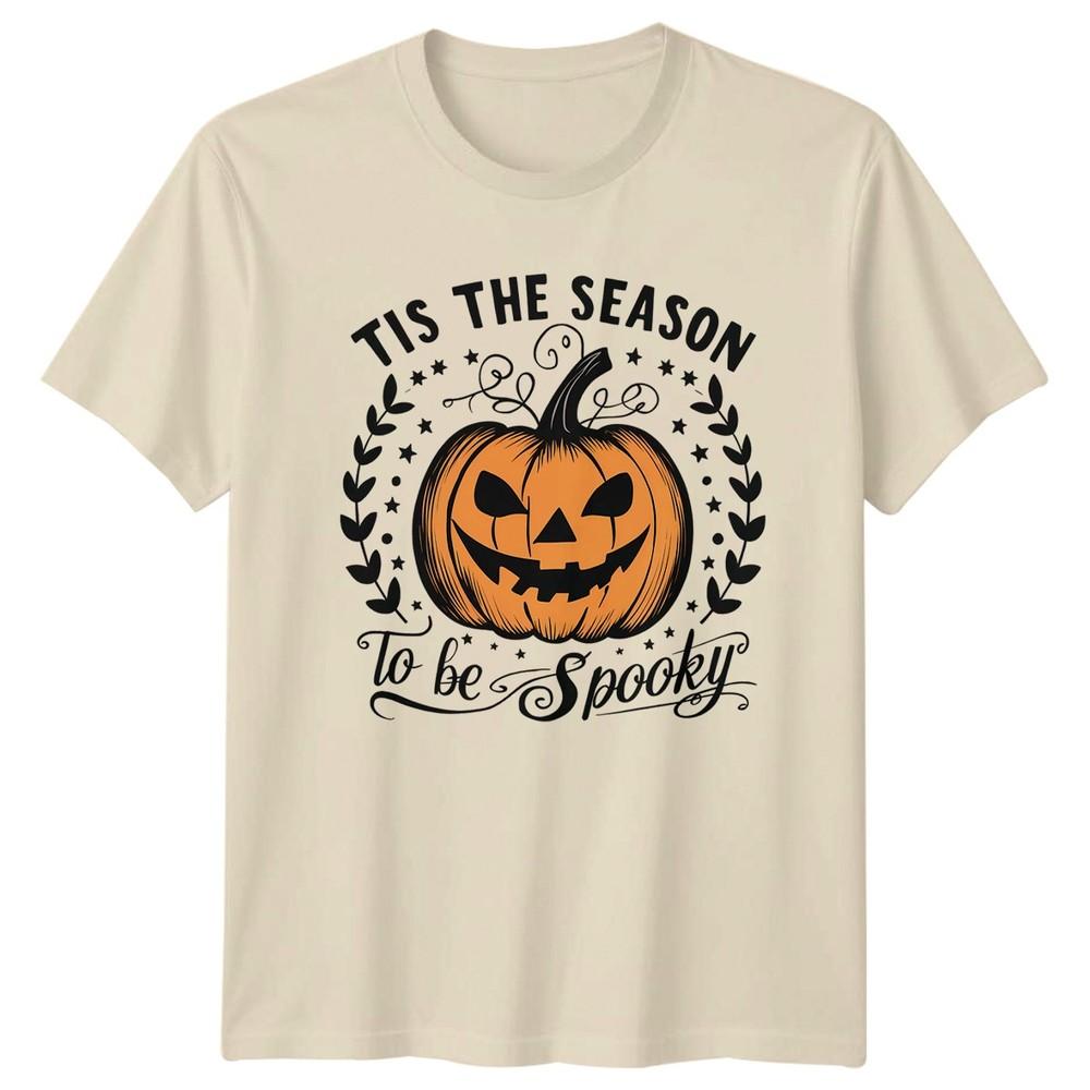 Tis The Season To Be Spooky Halloween Pumpkin Unisexs Tee Unisexs Graphic Top