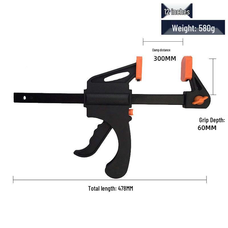 Two-Way Quick-Release Woodworking F-Clamp, Nylon Trigger Type for Board Fixing
