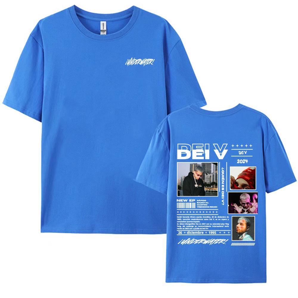 Rapper Quien Es Dei V Underwater Tour Graphic T Shirt Men Women Vintage Fashion Hip Hop Street Tshirts Casual Cotton Tshirt