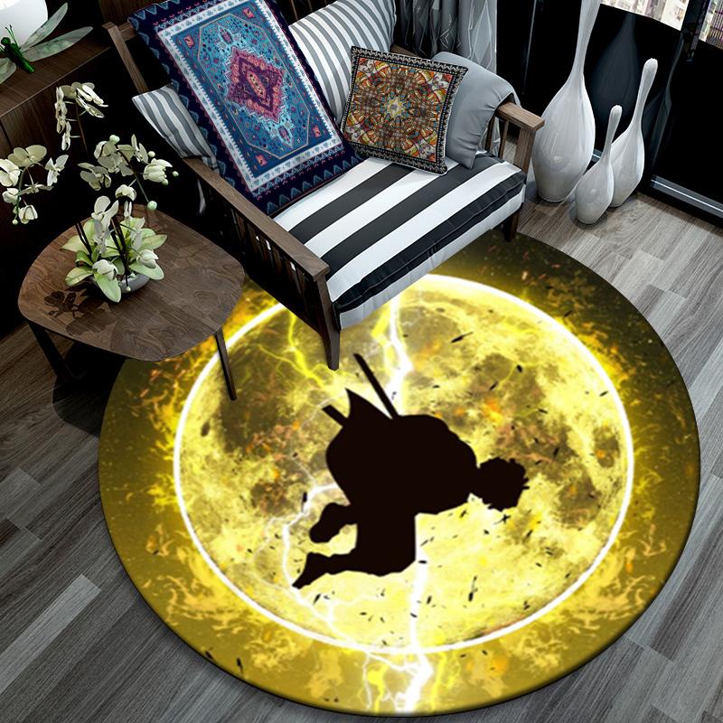 Tappeto Rotondo con Stampa Cartoon, Tappeto per Soggiorno Camera da Letto Divano Sala Giochi Decorazione, Tappetino Antiscivolo