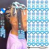 60Pcs Braid Hair Accessories Heart Letter Shape Hair Rings Large Hole Design Hair