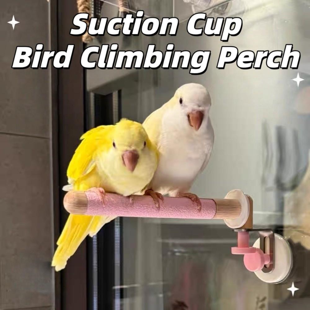 DIY Suction Cup Bird Climbing Perch Non-slip Grinding Claws Pole  Cage Enrichment