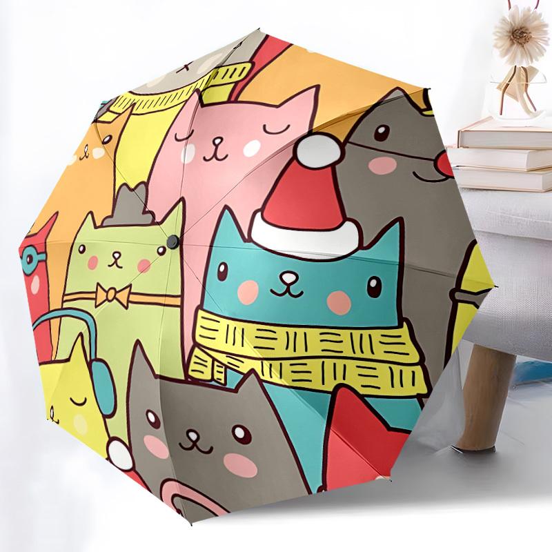 

1pc Cat Party Automatic Open/Close Umbrella - Compact Travel Umbrella, Gift for Birthdayyy251208165