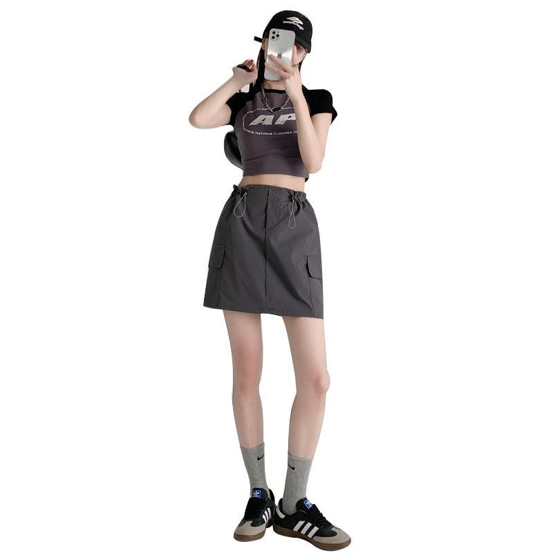 

Summer New Small High Waist Skirt Slim Hip Skirt XL абрикосовий