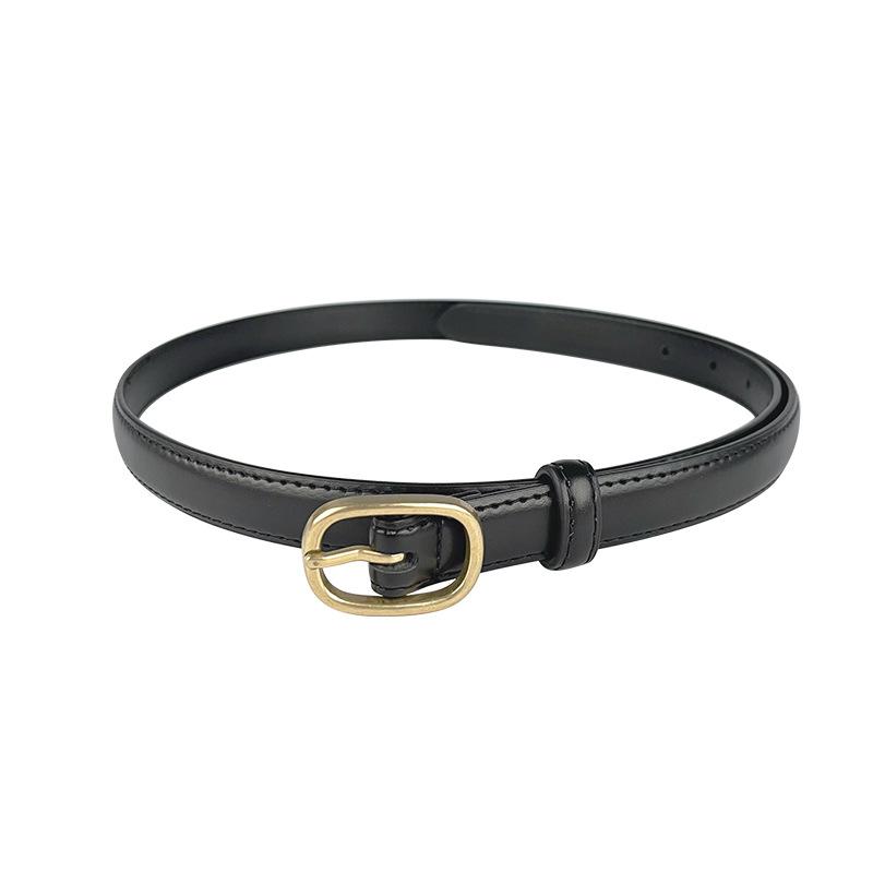 Women's Genuine Leather Thin Belt Casual Pants Jeans Korean Style Fashionable Versatile Simple Leather Pants Belt Women's Belt