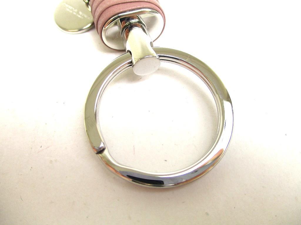 Authentic BOTTEGA BENETA Intrecciato Beige pink Leather Silver H/W Key Chain Key Holder #a328  Refurbished