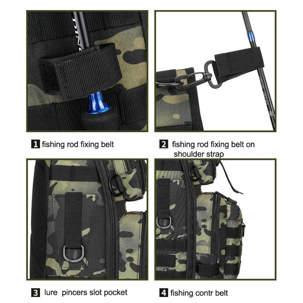Fishing Bag Tactical Backpack Bait Lure Box Fishing Rod Reel Pouch Bags Fishing Tackle Accessory Bags Camping Shoulder Bag