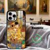 Custodia per Telefono Pittura "Il Bacio" di Gustav Klimt Per iPhone17,16,15,14,13,12,11 Plus,Pro Max Magnetica Per Ricarica Wireless Magsafe