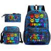 Sprunki Student Starry Sky School Bag Three-piece Rhythm Box Teen Backpack Men's and Women's Casual L