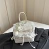 Schoolbag1011 New Korean Lace Backpack Women's Bow College Style Mini Backpack Girl Heart Commuter Belt Pendant
