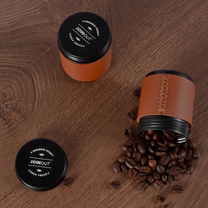 Portable Mini Coffee Bean Storage Jar Aluminum Alloy Coffee Powder Sealed Tank Outdoor Camping Coffee Bean Tea Storage Container