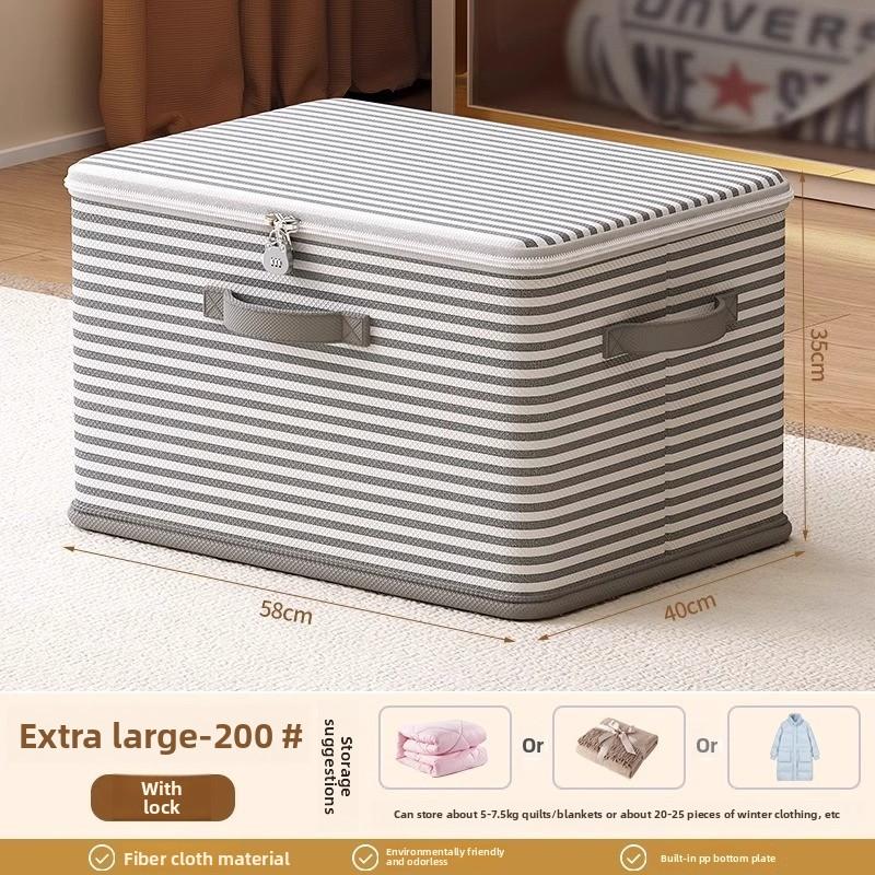 Lockable storage box, used for organizing clothes, blankets, toys in wardrobes, foldable password storage box