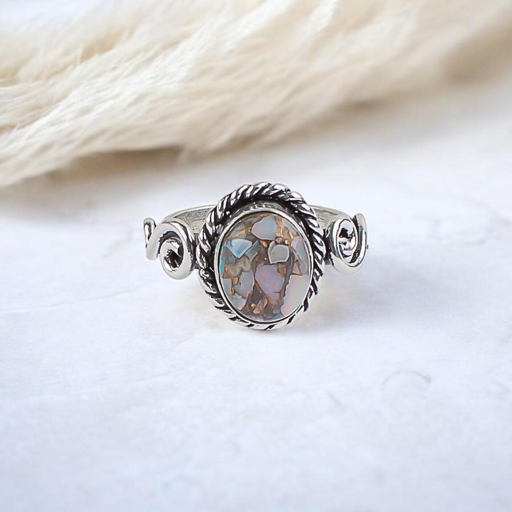 

Эфиопская медная бирюза драгоценный камень 925 стерлинговое серебро ювелирные изделия ручной работы кольцо RR-14-23 13