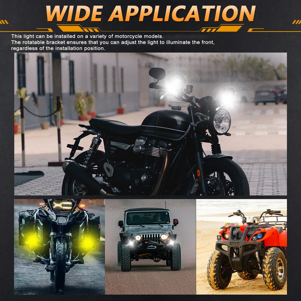 Motorrad LED Fahr Nebel Lichter 120W 12000LM 4 Beleuchtung Modi LED Hilfs Lichter mit Montage