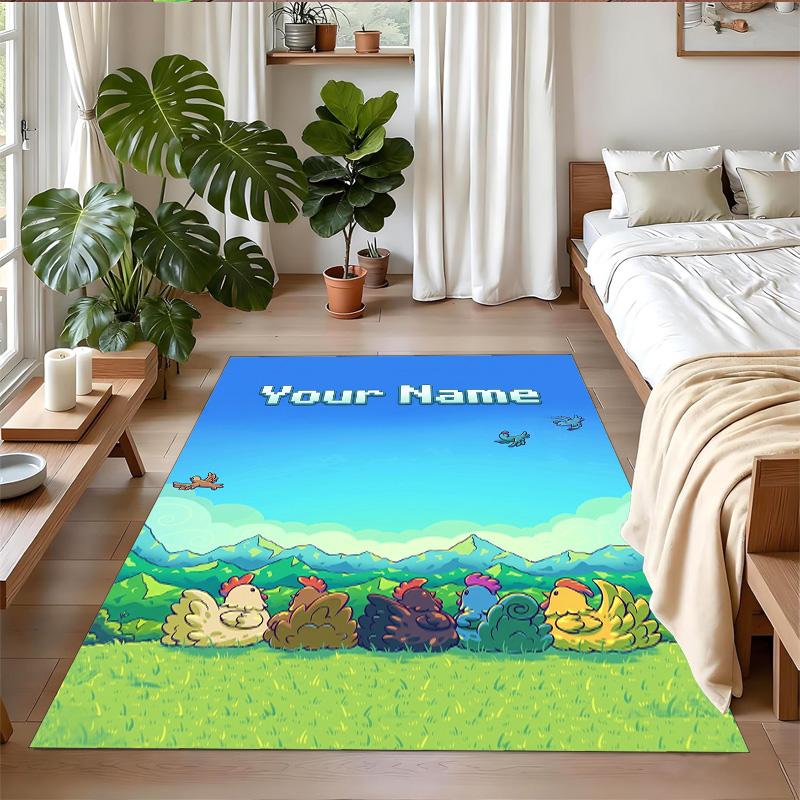 Crystal Velvet Rug Custom Name Text, Soft Non Slip Floor Mat Home DecorStardew Valley