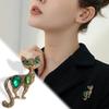 New Retro Simple Personalized Animal Series Brooch, Fashionable Electroplated Antique Gold Versatile Kitten Corsage