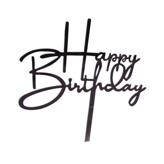 Acrylic Happy Birthday Cake Topper Dessert Flag Decoration Party Baking Supplies