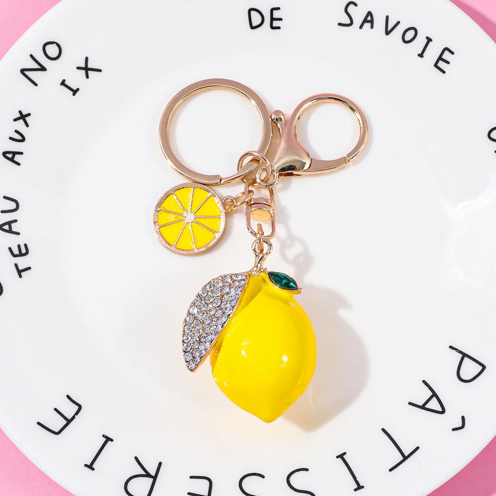 Llavero de Limón Creativo Forma de Fruta Decoración para Bolso Coche Colgante Pequeño Regalo