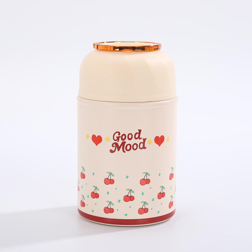 Portable 316 Stainless Steel Thermal Cooker with Embossed Design, Large Capacity Insulated Lunch Box & Handheld Stew Pot
