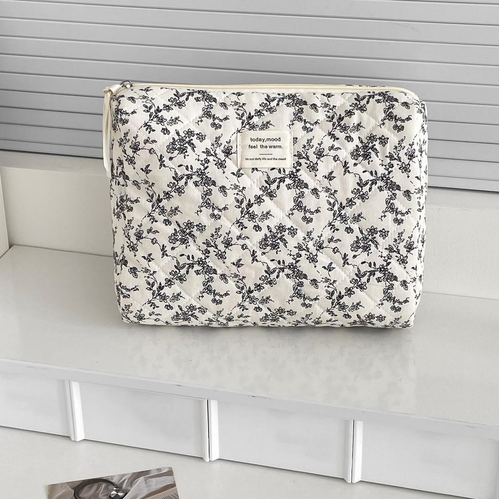 Cotton Floral Travel Makeup Bag With Large Capacity For Daily Use