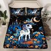 Cartoon Unicorn Pattern Mattress Three-Piece Digital Printing Mattress Bedding Set Adult Children