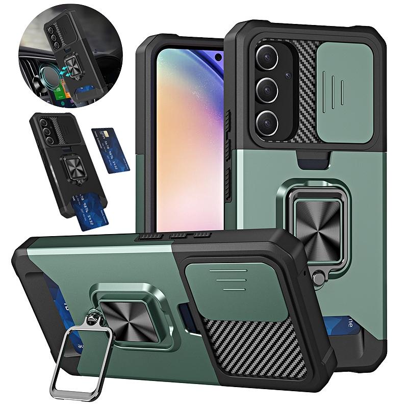 Panzer Hülle Für Samsung Galaxy A16 A26 A36 A56 5G A06 A15 A25 A35 A55 A14 A34 A54 Schiebe-Linsenschutz Mit Kartenhalter-Steckplatz Abdeckung