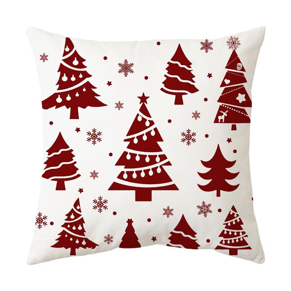 Christmas home decoration pillow cover Merry Christmas Snowman Christmas tree plaid printed cushion cover Sofa room decoration