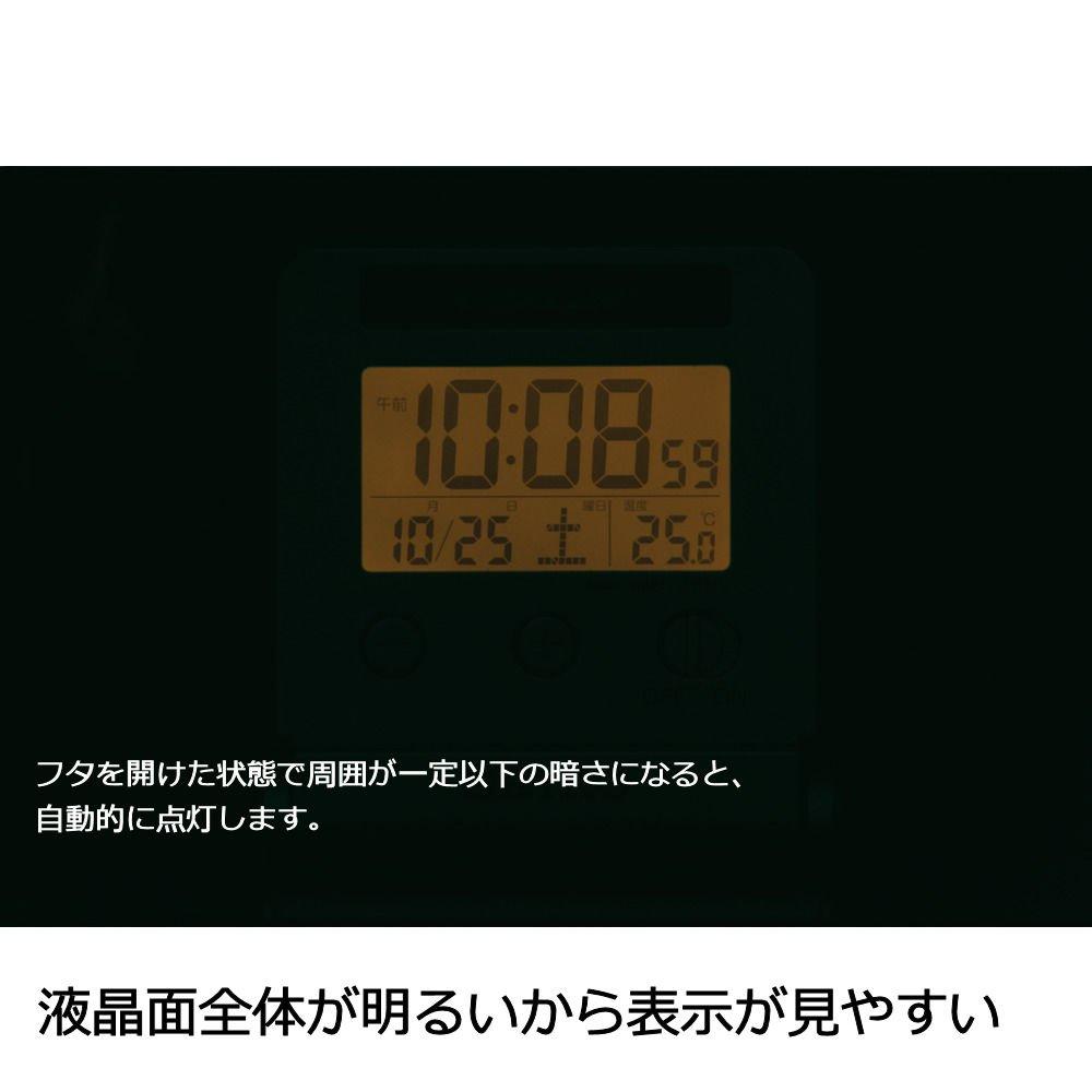 Seiko Clock Alarm Clock Traveler Radio Digital Automatic Lighting Calendar Temperature Display Light Gold SQ772G SEIKO