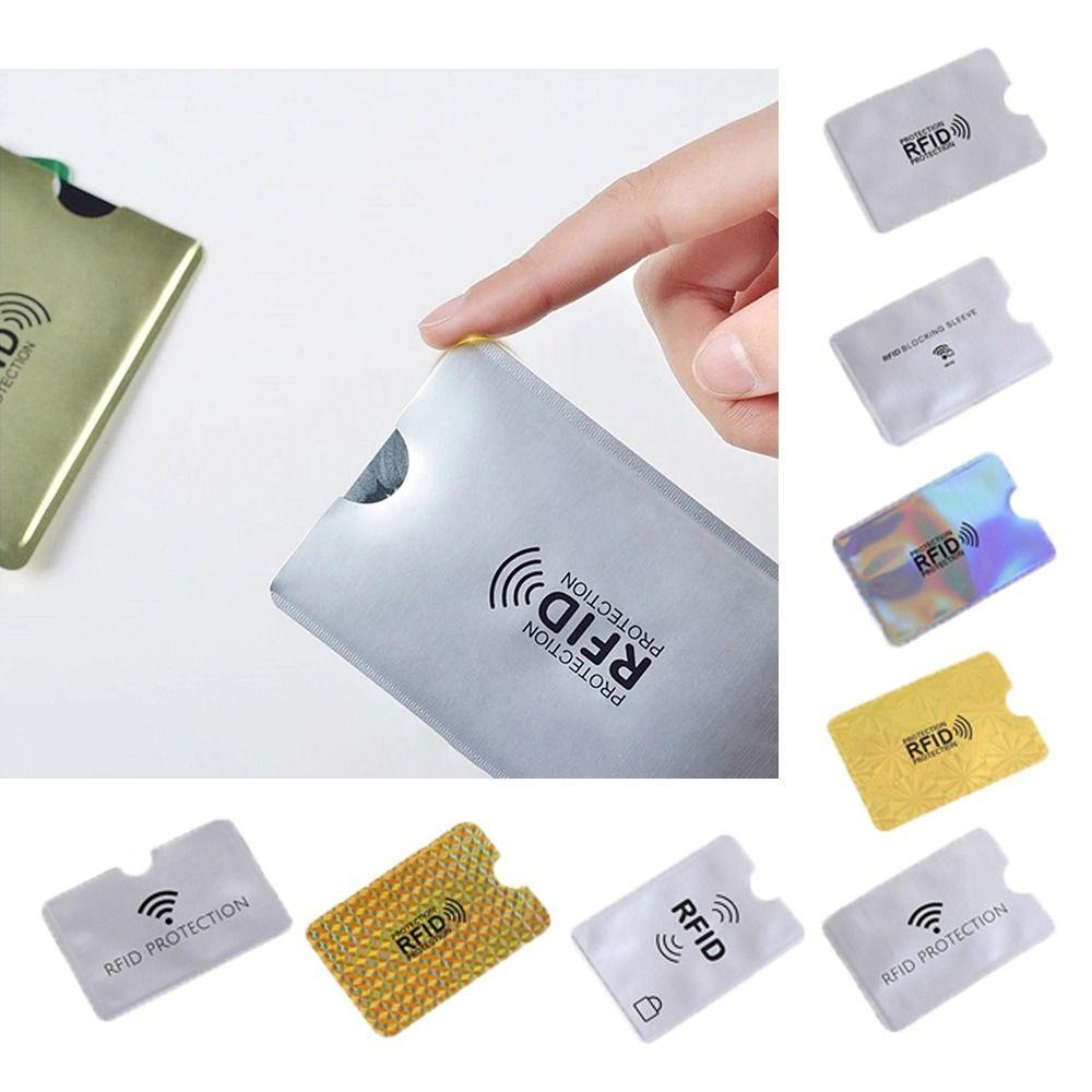 10pcs Reader Lock NFC Blocking Case Aluminium Foil ID Card Box Anti RFID Card Holder  Female/Male