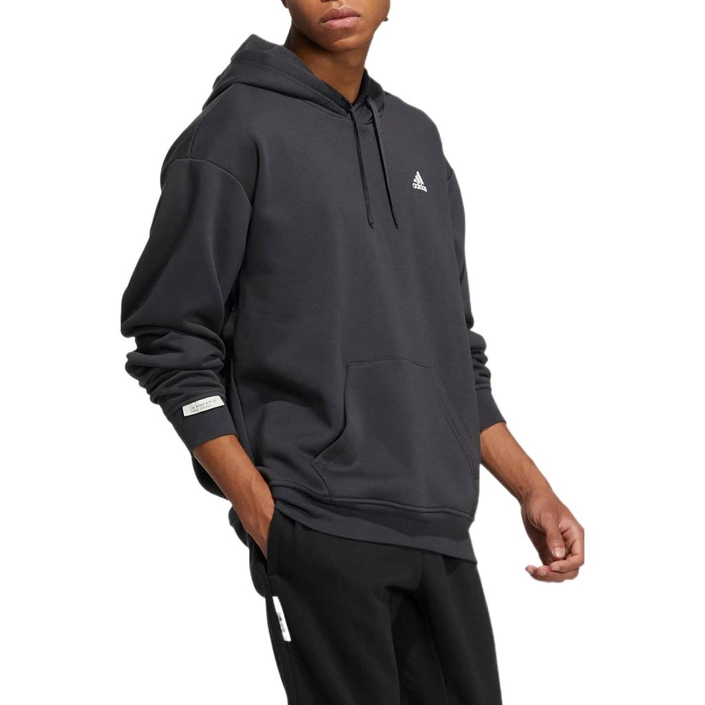 adidas Solid Color Brand Logo Kangaroo Pocket Hoodie Unisex Hoodie Black IB2731
