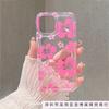 Simple Big Pink Flower Apple 16 Mobile Phone Case iPhone15promax Airbag Transparent 14 Anti-drop 13 Silicone 12