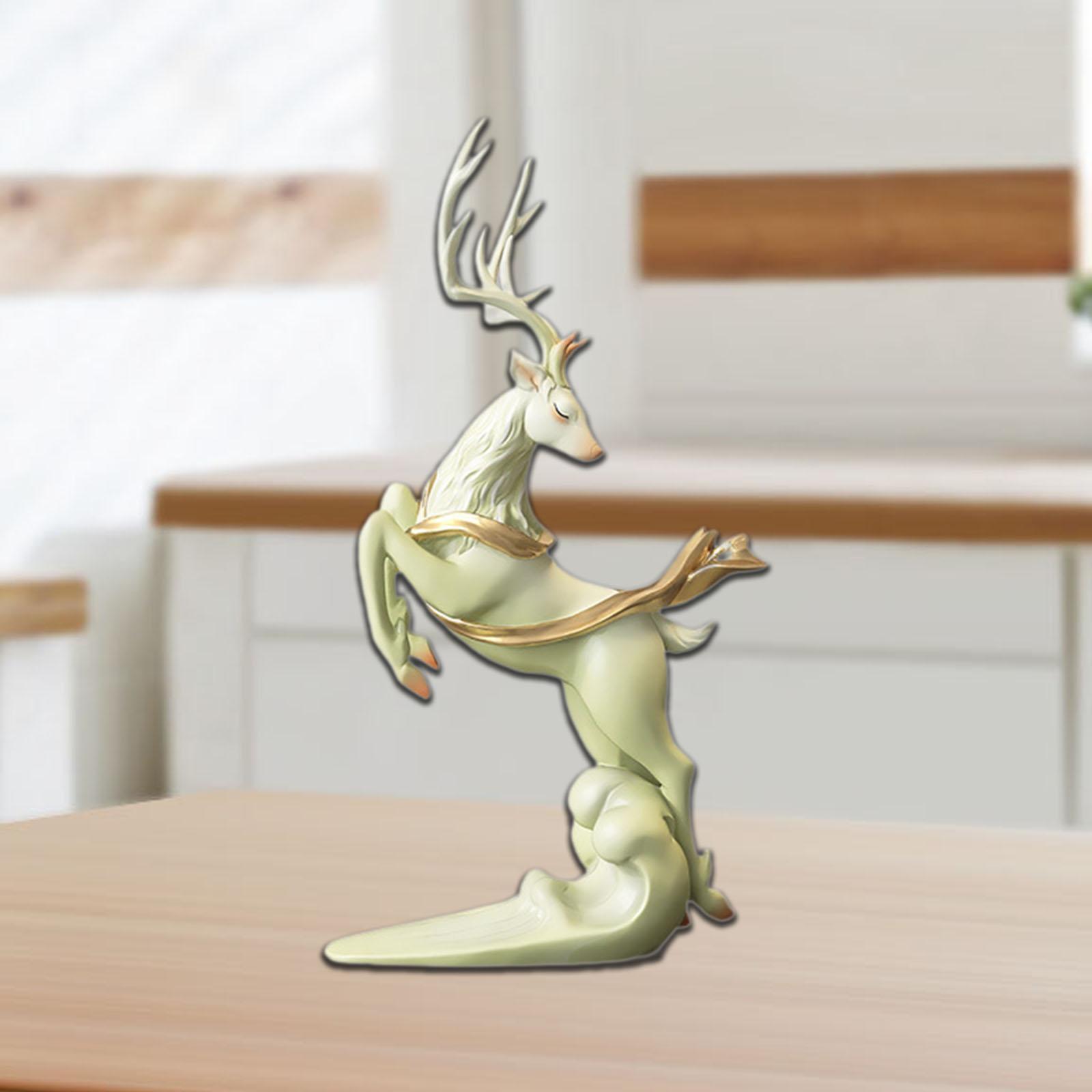 

Украшение оленя Скульптура лося Ремесло Настольные украшения Статуэтки оленей Фигурка оленя из смолы для ТВ Тумба Новоселье Свадьба зелёный