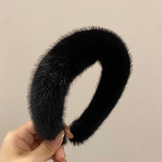 Women Hairband Elegant Plush Headband Lady Sponge Headwear Fashionable Hair Accessory for Autumn Winter