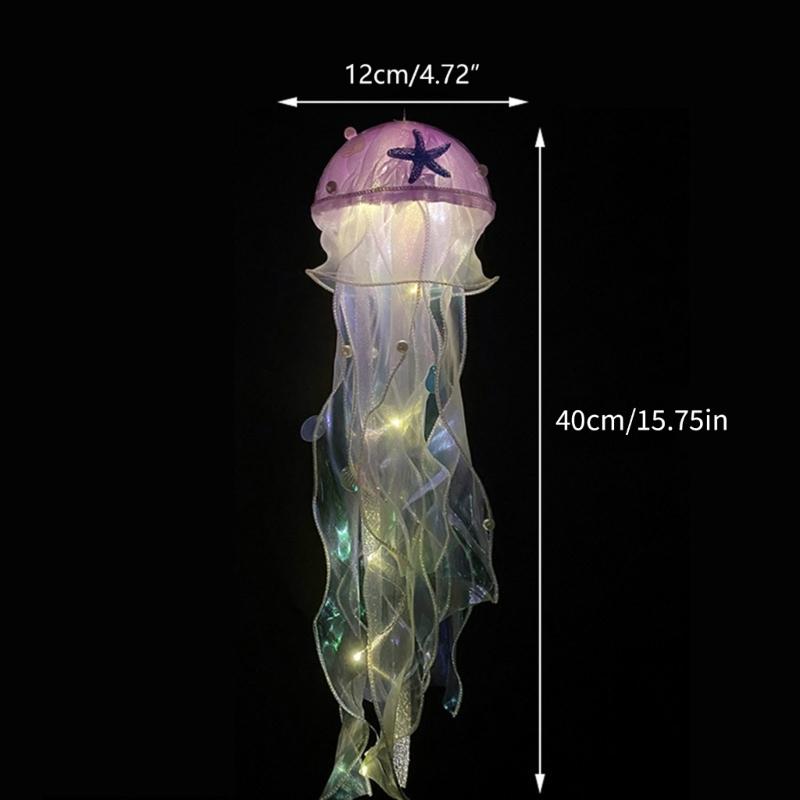 Hanging Jellyfish Light Glowing Night Hanging Light Crafts Household for Indoor Outdoor Garden Yard Decoration